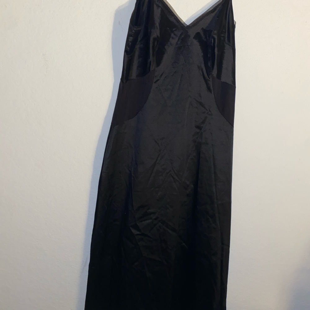 Vintage Vanity Fair Mesh Trim Black Bias Midi Coquette Fairy Slip Dress/Gown 8 - Picture 3 of 14
